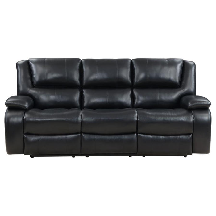 Coaster Camila 2-piece Upholstered Motion Reclining Sofa Living Room Set Black - Bed & Sofa Hub