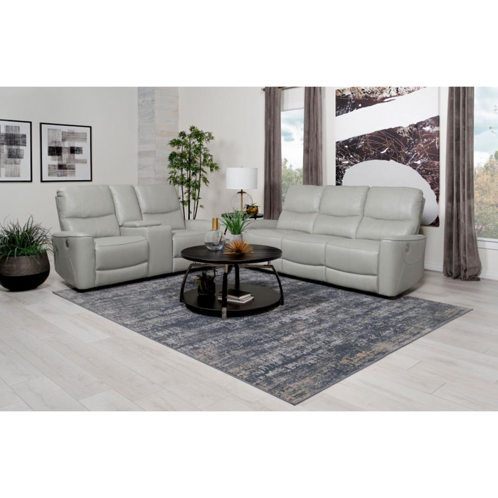 Coaster Greenfield 2-piece Power Reclining Sofa Living Room Set Ivory - Bed & Sofa Hub