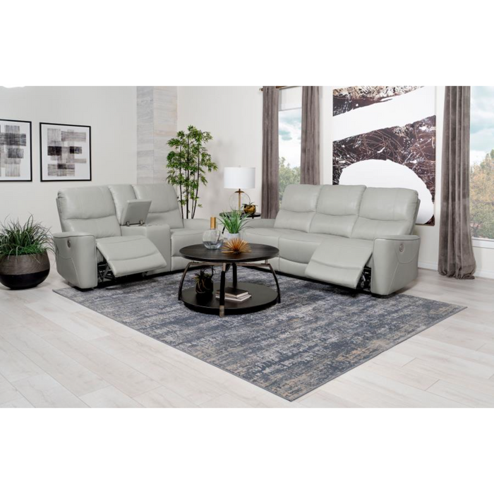 Coaster Greenfield 2-piece Power Reclining Sofa Living Room Set Ivory - Bed & Sofa Hub
