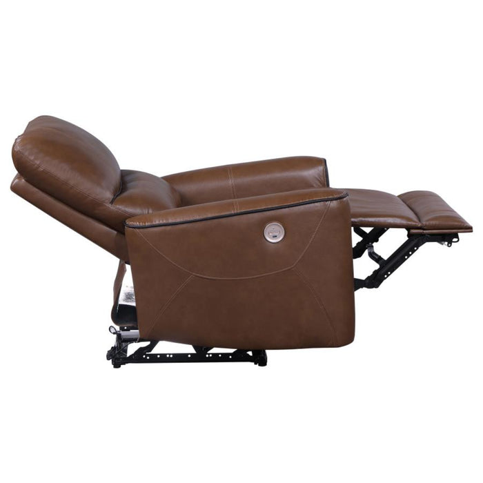 Coaster Greenfield 3-piece Power Reclining Sofa Living Room Set Saddle Brown - Bed & Sofa Hub