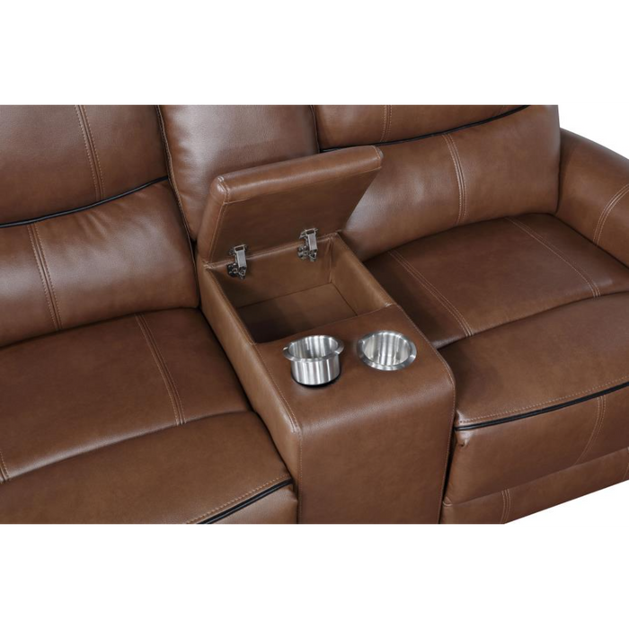 Coaster Greenfield 3-piece Power Reclining Sofa Living Room Set Saddle Brown - Bed & Sofa Hub