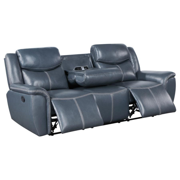 Coaster Sloane 2-piece Upholstered Reclining Sofa Living Room Set Blue - Bed & Sofa Hub