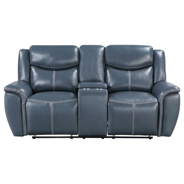 Coaster Sloane 2-piece Upholstered Reclining Sofa Living Room Set Blue - Bed & Sofa Hub
