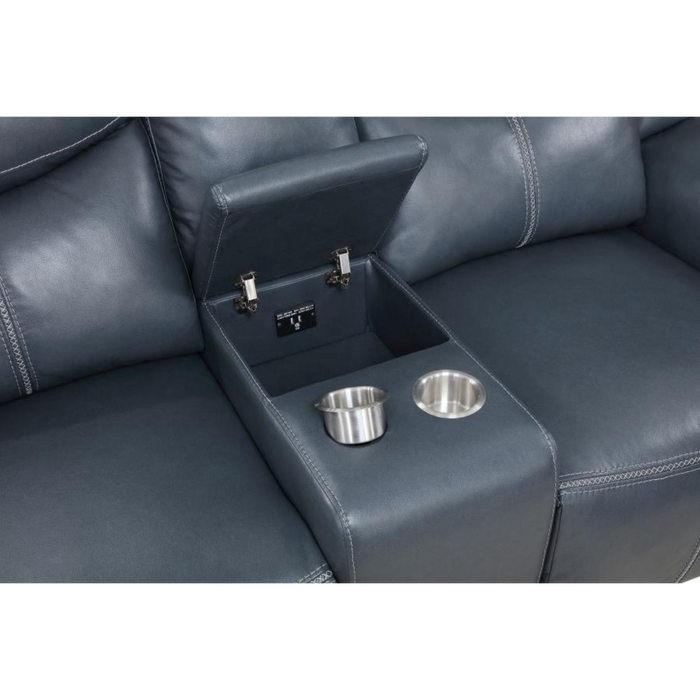 Coaster Sloane 3-piece Upholstered Reclining Sofa Living Room Set Blue - Bed & Sofa Hub