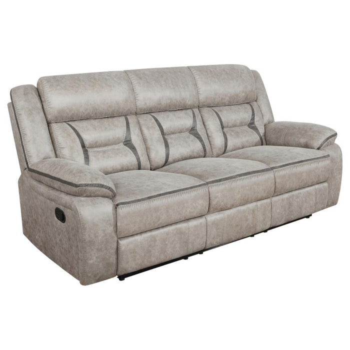 Coaster Greer 3-piece Upholstered Reclining Sofa Living Room Set Taupe - Bed & Sofa Hub