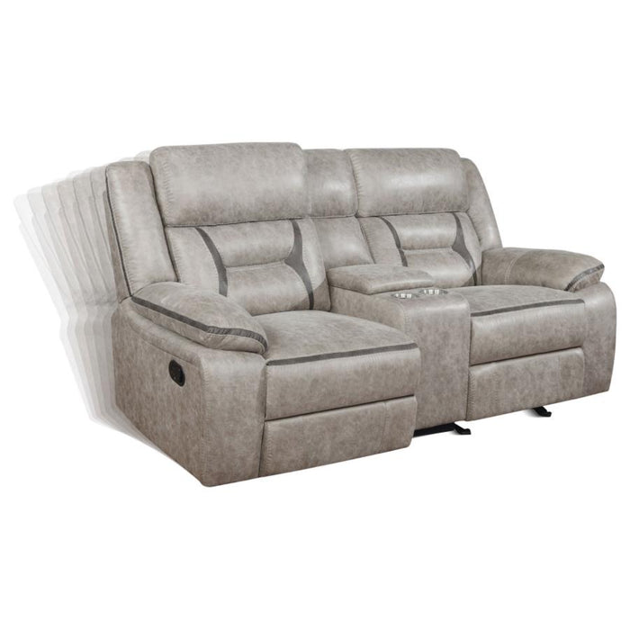 Coaster Greer 3-piece Upholstered Reclining Sofa Living Room Set Taupe - Bed & Sofa Hub