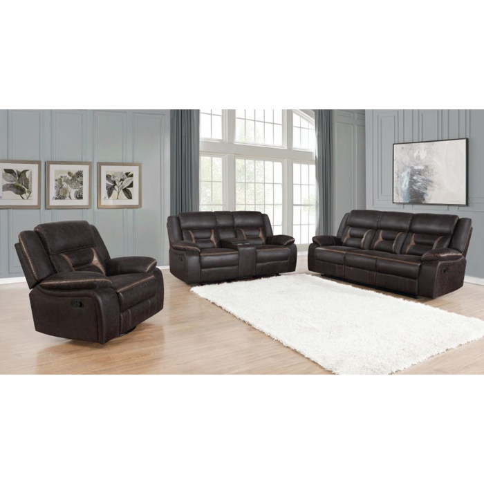 Coaster Greer 3-piece Upholstered Reclining Sofa Living Room Set Brown - Bed & Sofa Hub
