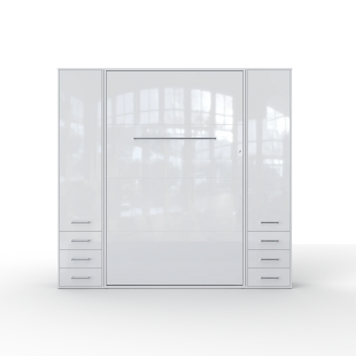 Maxima House Invento Vertical Wall Bed, European Full Xl Size with 2 Cabinets - Bed & Sofa Hub