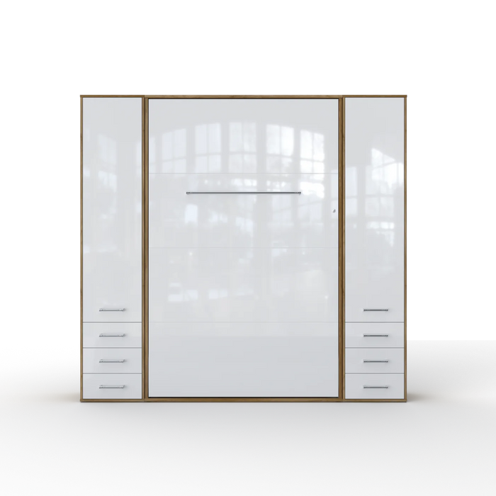 Maxima House Invento Vertical Wall Bed, European Full Xl Size with 2 Cabinets - Bed & Sofa Hub