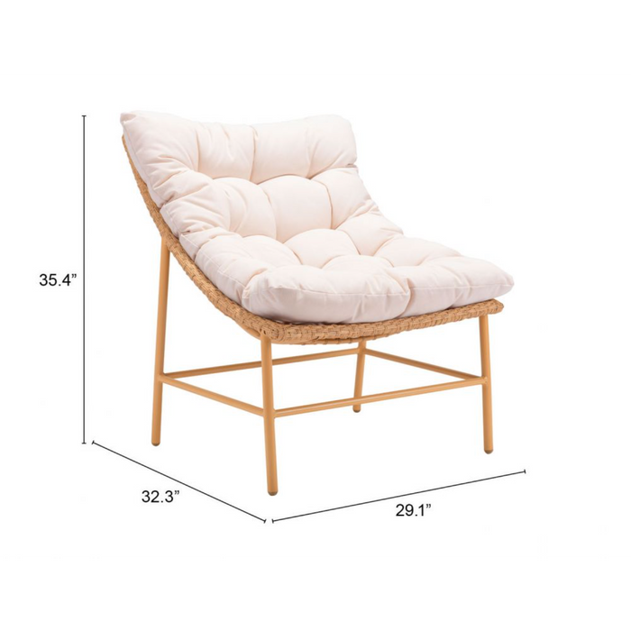 Zuo Merilyn Accent Chair Beige & Natural - Bed & Sofa Hub