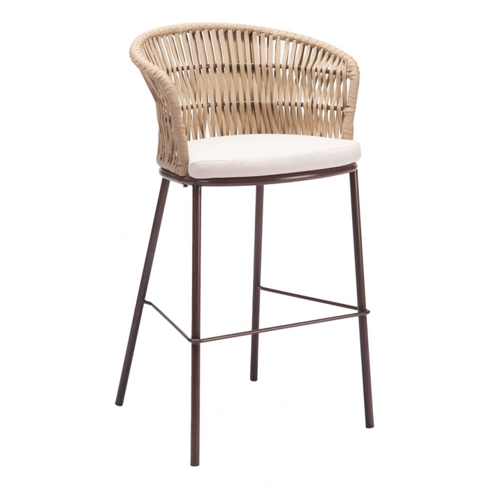 Zuo Freycinet Barstool Natural - Bed & Sofa Hub
