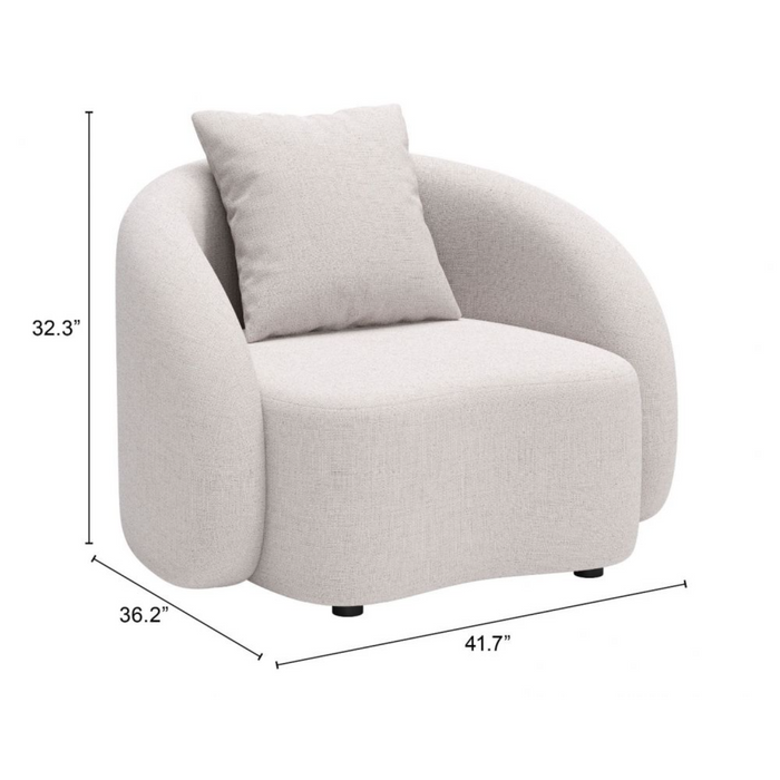 Zuo Sunny Isles Accent Chair Beige - Bed & Sofa Hub