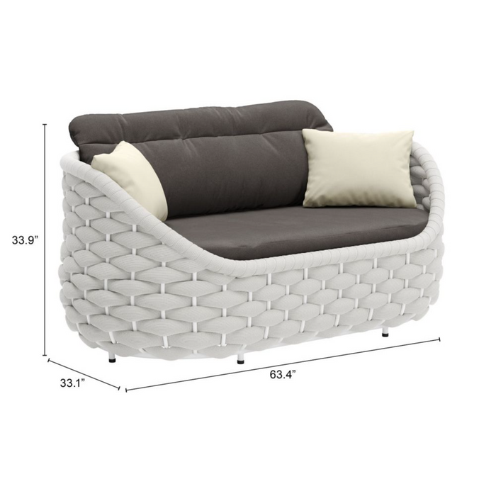 Zuo Coral Reef Loveseat Gray - Bed & Sofa Hub