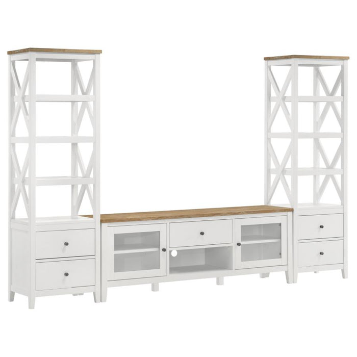 Coaster Hollis 3-piece 67" TV Stand Entertainment Center White - Bed & Sofa Hub