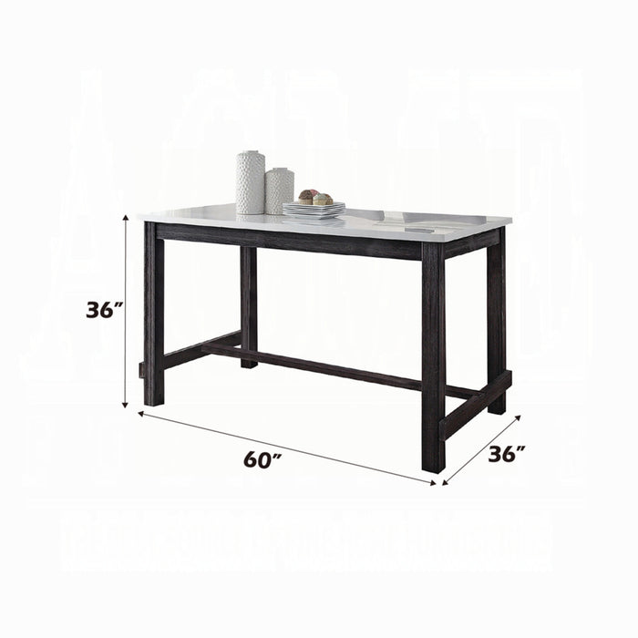 ACME Yelena Counter Height Table W/Marble Top