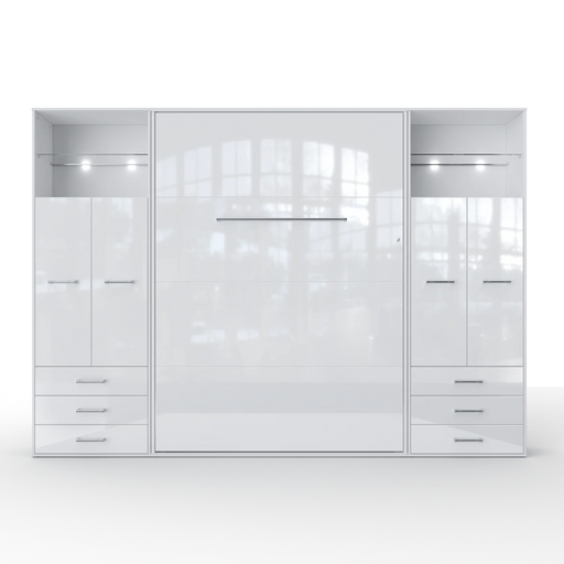Maxima House Vertical Murphy Bed Invento , European Full Xl with 2 Cabinets - Bed & Sofa Hub
