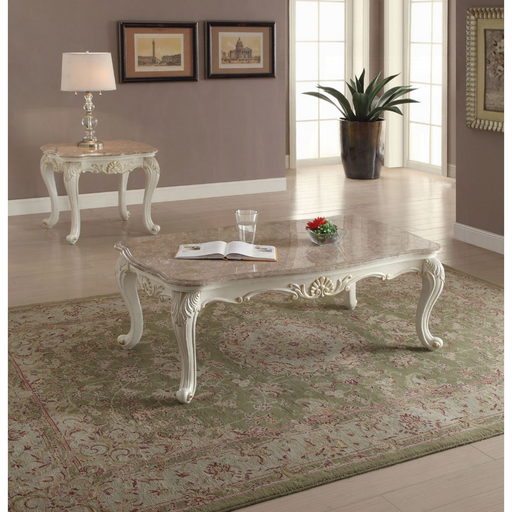 ACME Chantelle Coffee Table W/Marble Top - Bed & Sofa Hub