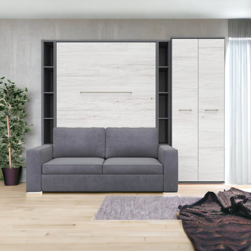Maxima House Vertical Full Size Murphy Bed Invento with Sofa, Two Cabinets and Wardrobe - Bed & Sofa Hub