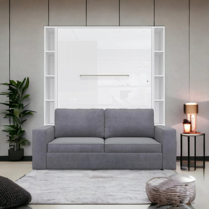 Maxima House Vertical European Full Size Murphy Bed Invento with Sofa and Two Cabinets - Bed & Sofa Hub