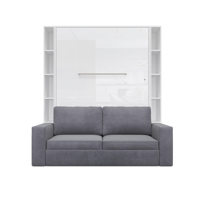 Maxima House Vertical European Full Size Murphy Bed Invento with Sofa and Two Cabinets - Bed & Sofa Hub