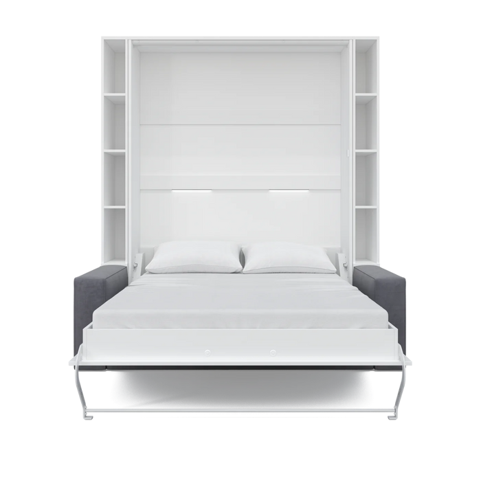 Maxima House Vertical European Full Size Murphy Bed Invento with Sofa and Two Cabinets - Bed & Sofa Hub