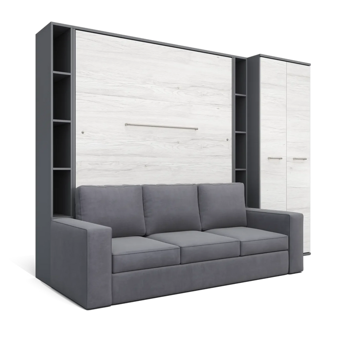 Maxima House Vertical Queen Size Murphy Bed Invento with Sofa, Two Cabinets and Wardrobe - Bed & Sofa Hub