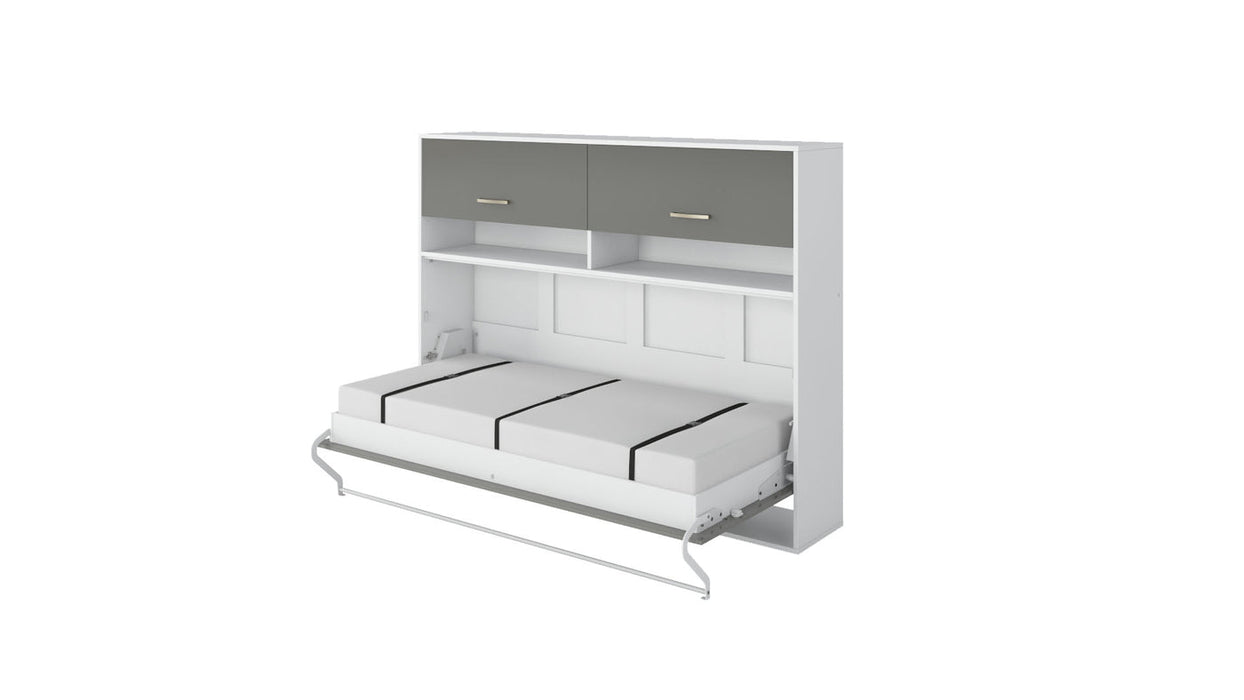 Maxima House Horizontal Murphy Bed Invento, European Full XL Size with cabinet, mattress included IN140H-11W - Bed & Sofa Hub