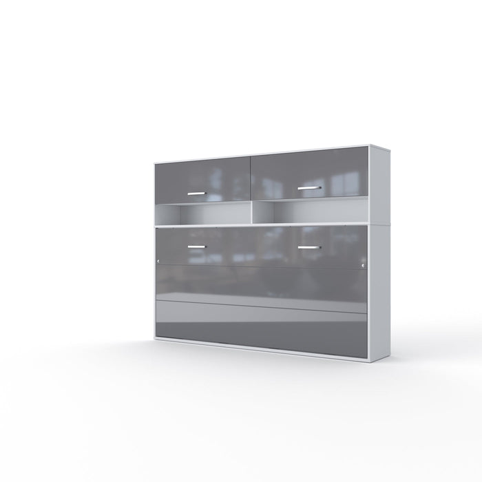 Maxima House Horizontal Murphy Bed Invento, European Full XL Size with cabinet, mattress included IN140H-11W - Bed & Sofa Hub