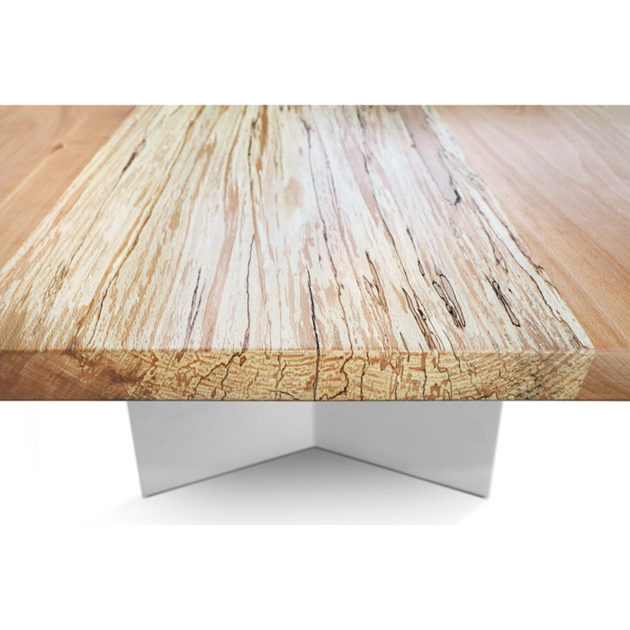 Maxima House Solid Oak Wood Dining Table with Metal Legs. - Bed & Sofa Hub