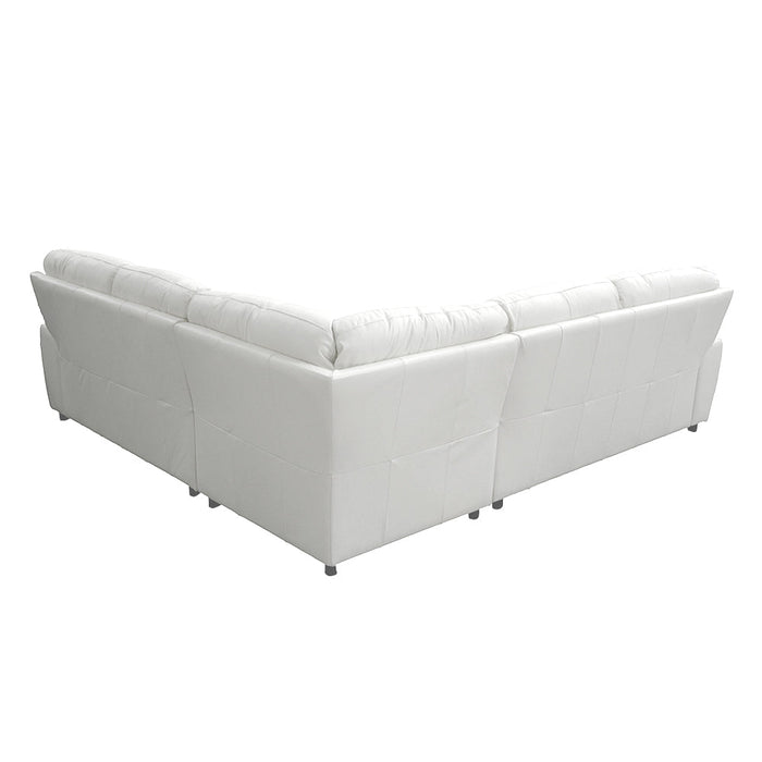 Maxima House Sleeper Natural white leather Sectional BALTICA with storage, Left Dol010 - Bed & Sofa Hub