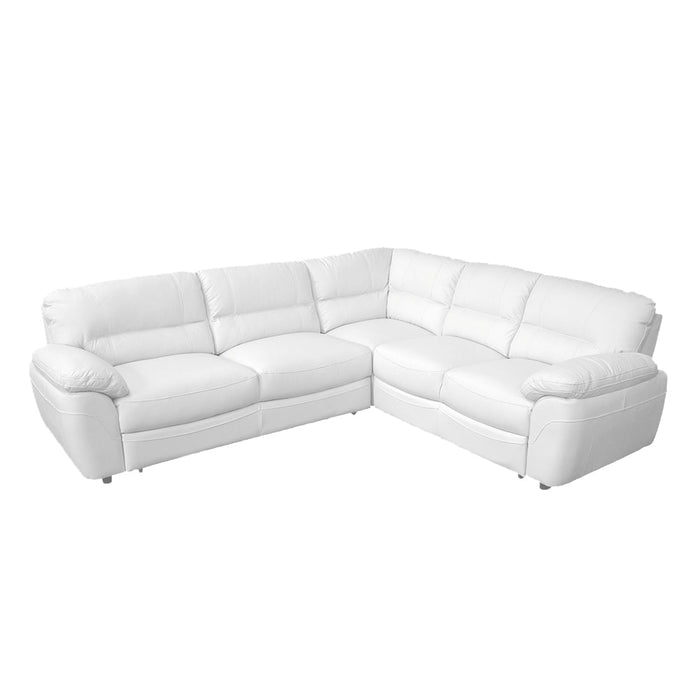 Maxima House Sleeper Natural white leather Sectional BALTICA with storage, Left Dol010 - Bed & Sofa Hub