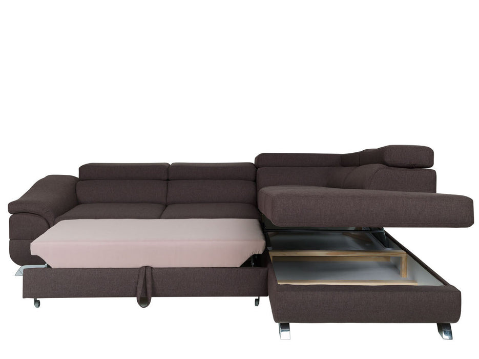 Maxima House Sectional FULL Size Sleeper Sofa BEAU Storage MIR003 - Bed & Sofa Hub