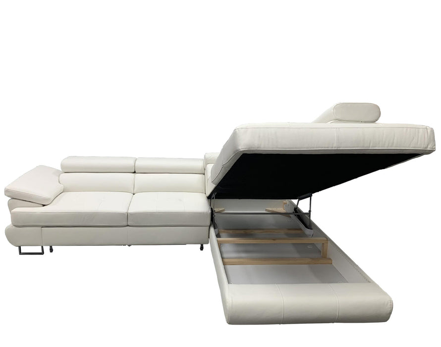 Maxima House LUTON Leather Sectional Sleeper Sofa BEN030 - Bed & Sofa Hub