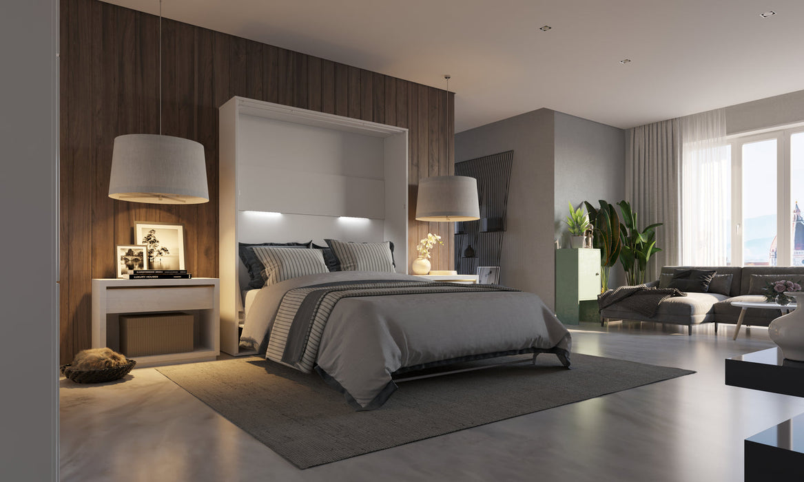 Maxima House Murphy bed Vertical European Queen with mattress and LED included INVENTO IN-14WLED - Bed & Sofa Hub