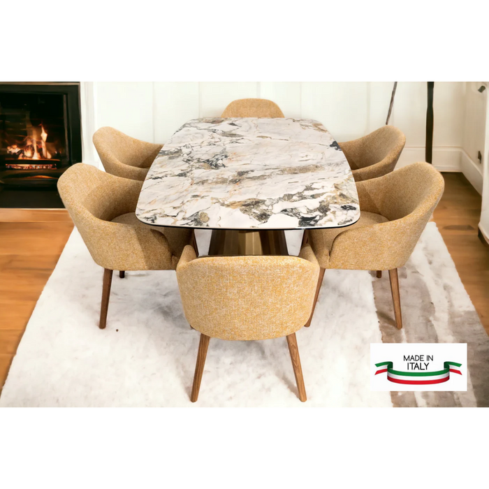 Maxima House Dining set GINEVRA Ceramic Dining Table - Bed & Sofa Hub