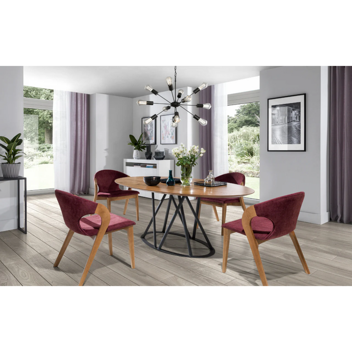 Maxima House Veneer Oak Dining Table Alissa for Up to 8 People - Bed & Sofa Hub