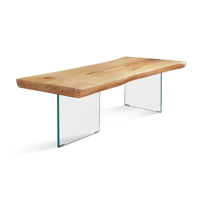 Maxima House Solid Wood Dining Table with Glass legs - Bed & Sofa Hub