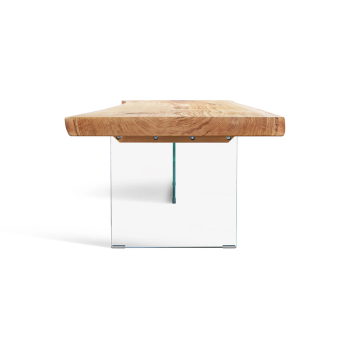 Maxima House Solid Wood Dining Table with Glass legs - Bed & Sofa Hub