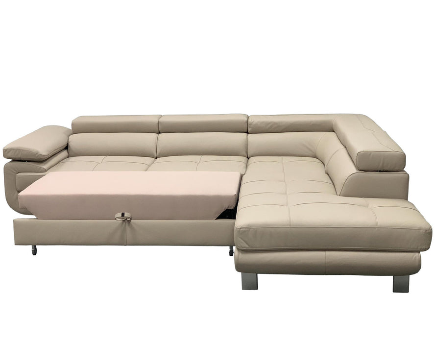 Maxima House LOTUS Leather Sectional Sleeper Sofa, Right Corner BEN028 - Bed & Sofa Hub