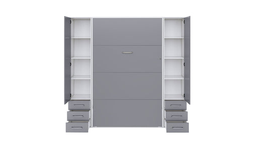 Maxima House Invento Vertical Wall Bed, European Full Size with 2 cabinets IN120V-07W - Bed & Sofa Hub
