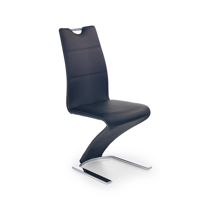 Maxima House Dining Set Toria 7 Pcs. Modern Glossy Dining Table with 2 Self-Storing Leaves Plus 6 Black Chairs - Bed & Sofa Hub