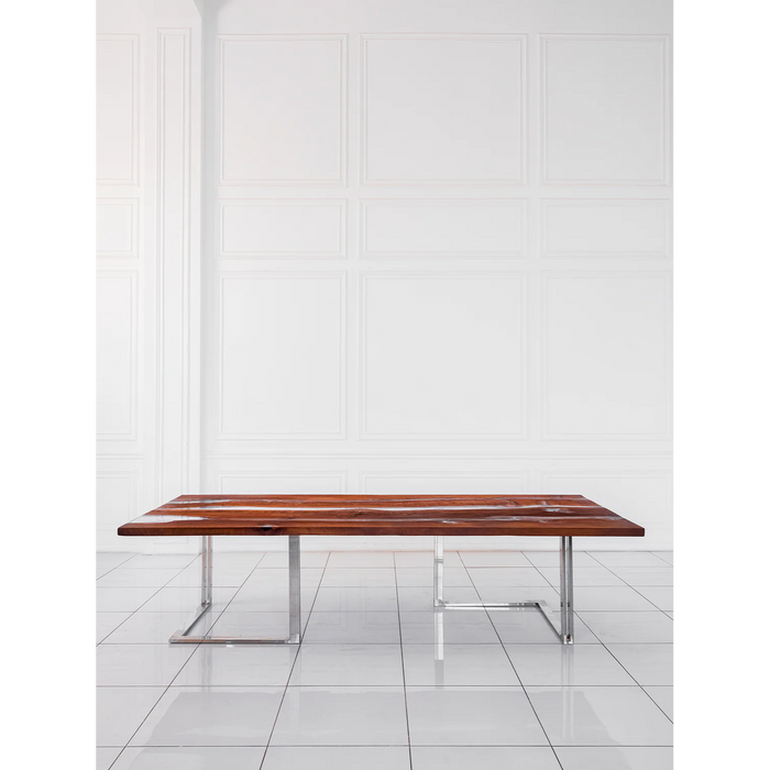 Maxima House Dining Solid Pear Tree Wood Table Lesnoy Filled with Polymer Resin - Bed & Sofa Hub