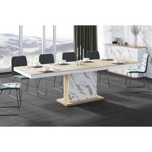 Maxima House Dining Table Moka with 2 Extensions - Bed & Sofa Hub