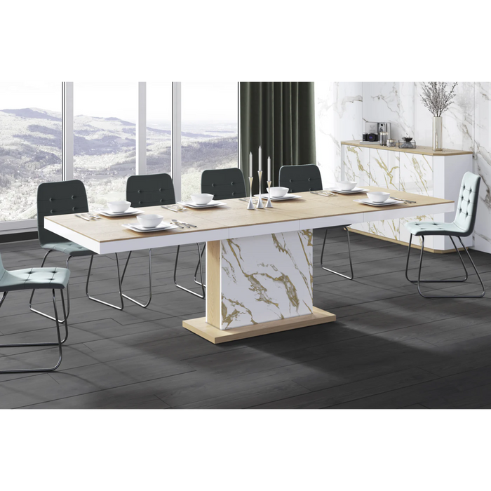 Maxima House Dining Table Moka with 2 Extensions - Bed & Sofa Hub