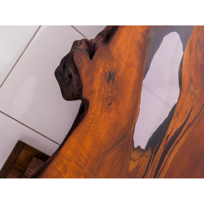 Maxima House Dining Solid Pear Tree Wood Table Mars Filled with Polymer Resin - Bed & Sofa Hub