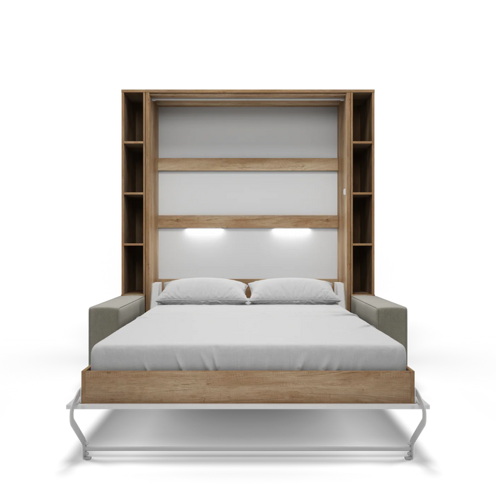 Maxima House Vertical European Full Size Murphy Bed Invento with Sofa and Two Cabinets - Bed & Sofa Hub