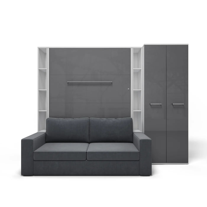 Maxima House Vertical Full Size Murphy Bed Invento with Sofa, Two Cabinets and Wardrobe - Bed & Sofa Hub