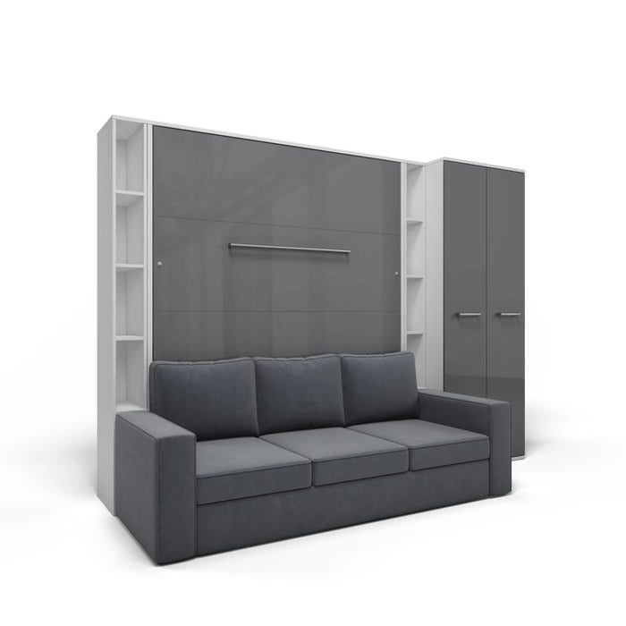 Maxima House Vertical Queen Size Murphy Bed Invento with Sofa, Two Cabinets and Wardrobe - Bed & Sofa Hub