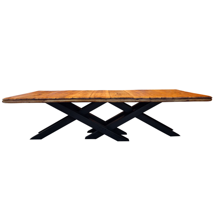 Maxima House Oak Wood Dining Table Kai with Metal Legs - Bed & Sofa Hub