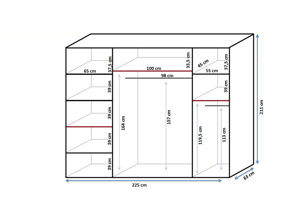 Maxima House DIANA Wardrobe MAR005 - Bed & Sofa Hub